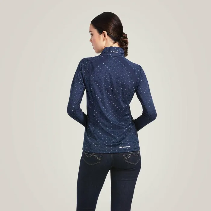 Women TShirts and Tops Ariat Sunstopper 20 14 Zip Baselayer Navy Dot Women TShirts and Tops Ariat Sunstopper 20 14 Zip Baselayer Navy Dot