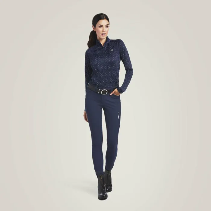Women TShirts and Tops Ariat Sunstopper 20 14 Zip Baselayer Navy Dot Women TShirts and Tops Ariat Sunstopper 20 14 Zip Baselayer Navy Dot