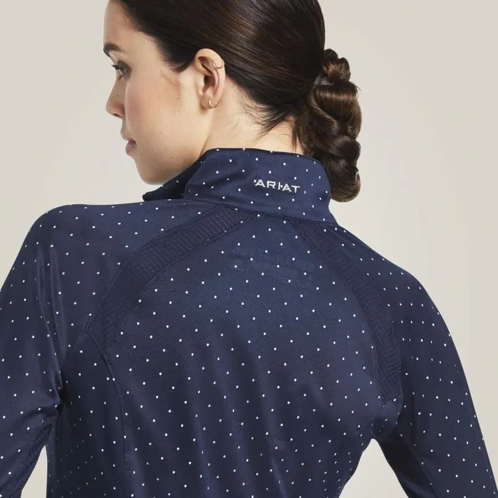 Women TShirts and Tops Ariat Sunstopper 20 14 Zip Baselayer Navy Dot Women TShirts and Tops Ariat Sunstopper 20 14 Zip Baselayer Navy Dot