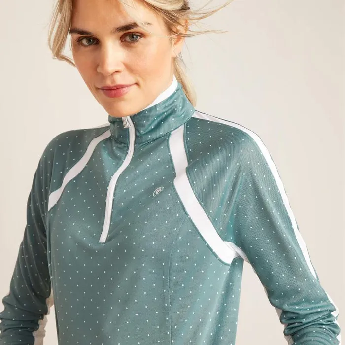 Women TShirts and Tops Ariat Sunstopper 30 14 Zip Baselayer North Atlantic Dot Women TShirts and Tops Ariat Sunstopper 30 14 Zip Baselayer North Atlantic Dot