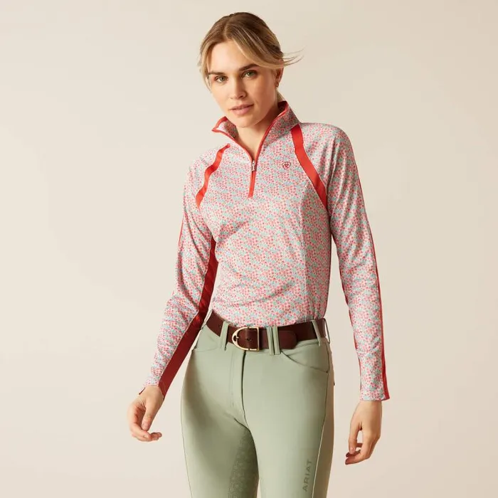 Women TShirts and Tops Ariat Sunstopper 30 14 Zip Baselayer Petals