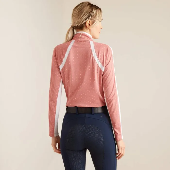 Women TShirts and Tops Ariat Sunstopper 30 14 Zip Baselayer Slate Rose Dot Women TShirts and Tops Ariat Sunstopper 30 14 Zip Baselayer Slate Rose Dot