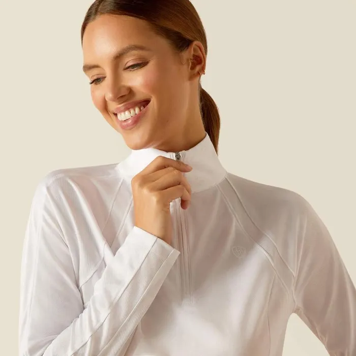 Women TShirts and Tops Ariat Sunstopper 30 14 Zip Baselayer White Women TShirts and Tops Ariat Sunstopper 30 14 Zip Baselayer White