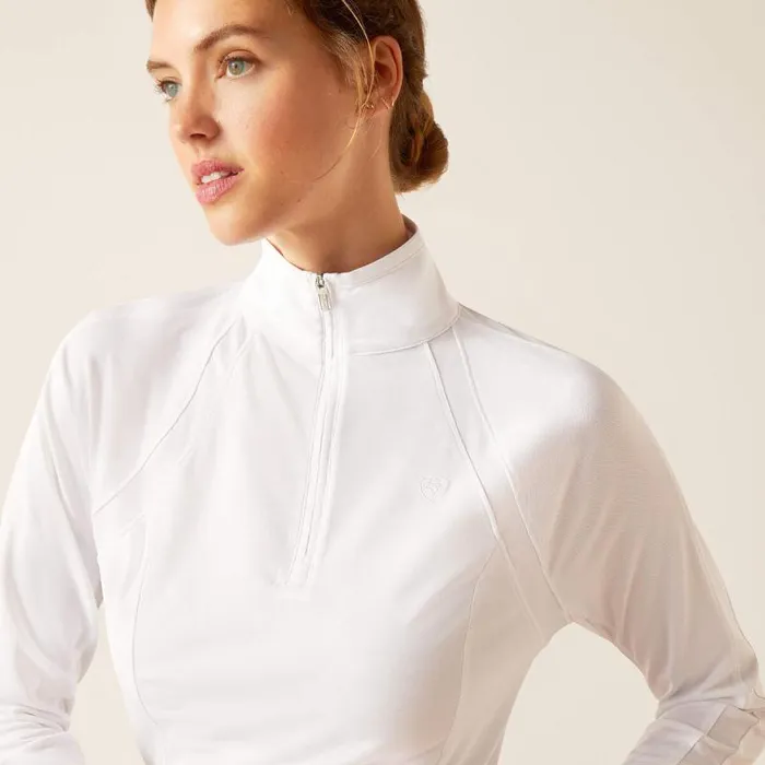 Women TShirts and Tops Ariat Sunstopper 30 14 Zip Baselayer White Women TShirts and Tops Ariat Sunstopper 30 14 Zip Baselayer White