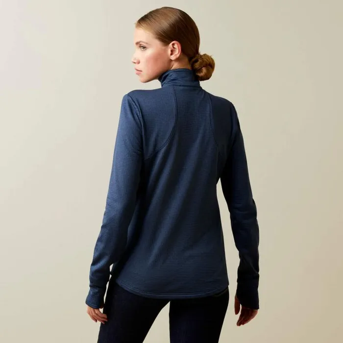 Women TShirts and Tops Ariat Team Gridwork 14 Zip Baselayer Navy