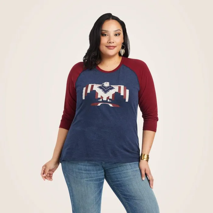 Women TShirts and Tops Ariat Thunderbird Chimayo Navy Heatherrubiyat Women TShirts and Tops Ariat Thunderbird Chimayo Navy Heatherrubiyat