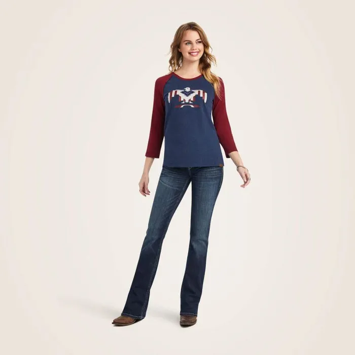 Women TShirts and Tops Ariat Thunderbird Chimayo Navy Heatherrubiyat Women TShirts and Tops Ariat Thunderbird Chimayo Navy Heatherrubiyat