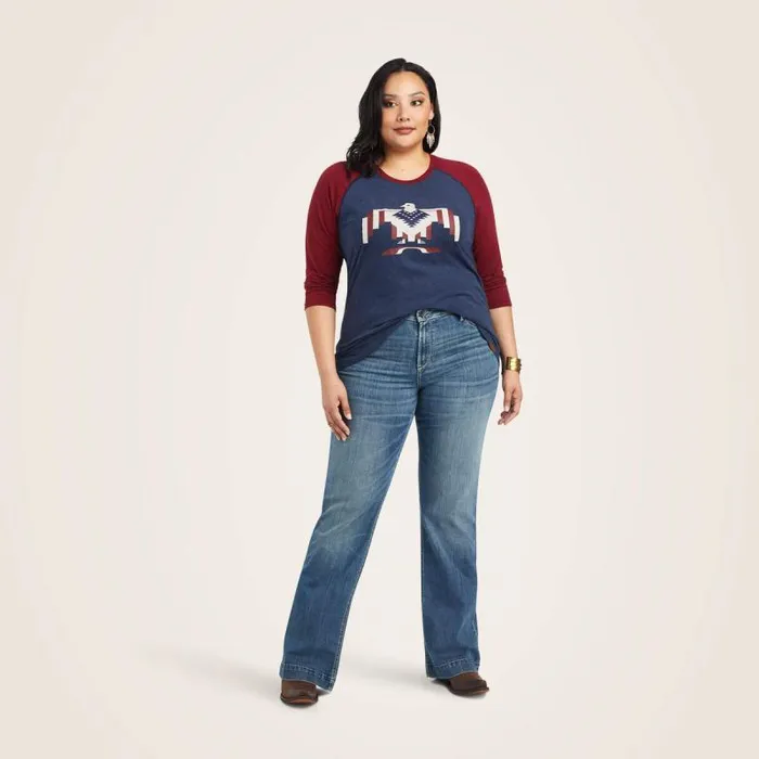 Women TShirts and Tops Ariat Thunderbird Chimayo Navy Heatherrubiyat Women TShirts and Tops Ariat Thunderbird Chimayo Navy Heatherrubiyat