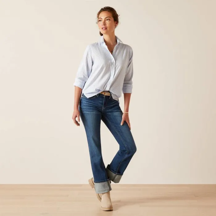 Women TShirts and Tops Ariat Tiburon Shirt Blue Stripe Women TShirts and Tops Ariat Tiburon Shirt Blue Stripe