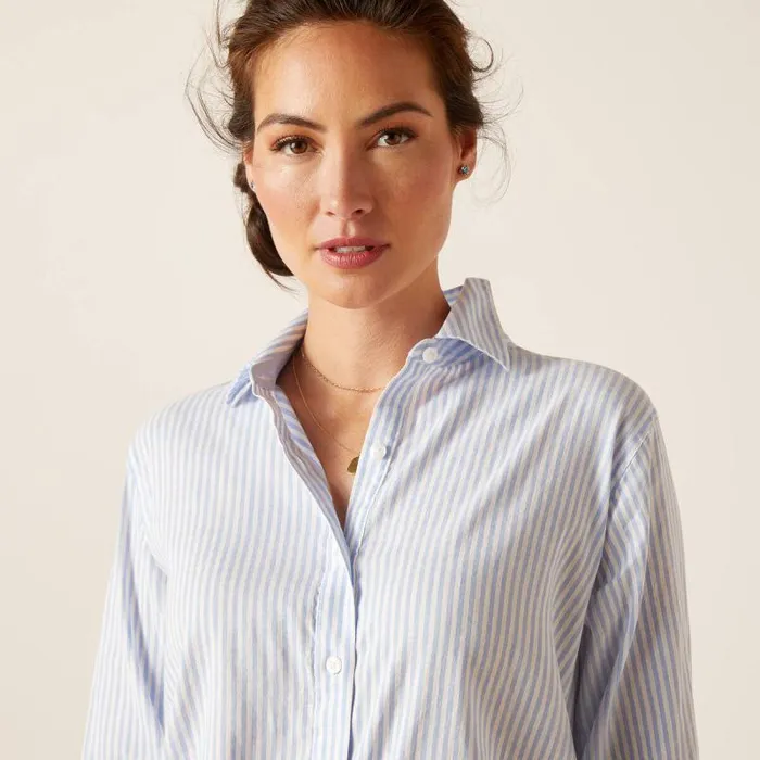 Women TShirts and Tops Ariat Tiburon Shirt Blue Stripe Women TShirts and Tops Ariat Tiburon Shirt Blue Stripe