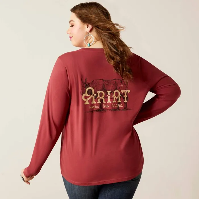 Women TShirts and Tops Ariat Wear The Brand Tee Burnt Russet Women TShirts and Tops Ariat Wear The Brand Tee Burnt Russet