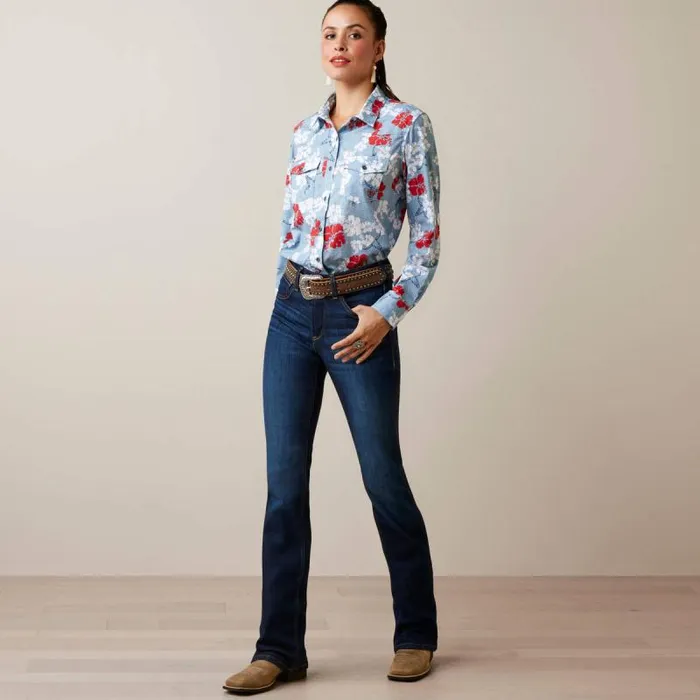 Women TShirts and Tops Ariat Western VentTEK Stretch Shirt Red White And Blue Pareau Prin Women TShirts and Tops Ariat Western VentTEK Stretch Shirt Red White And Blue Pareau Prin
