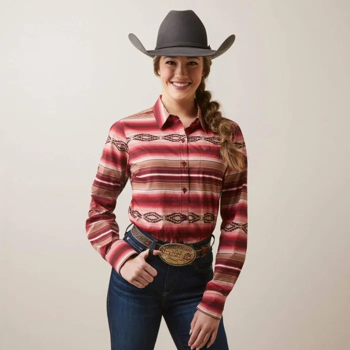 Women TShirts and Tops Ariat Wrinkle Resist Team Kirby Stretch Shirt Blushing Serape