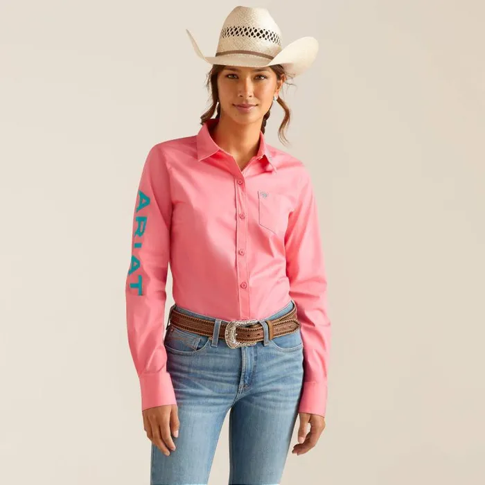 Women TShirts and Tops Ariat Wrinkle Resist Team Kirby Stretch Shirt Camellia Rose Women TShirts and Tops Ariat Wrinkle Resist Team Kirby Stretch Shirt Camellia Rose