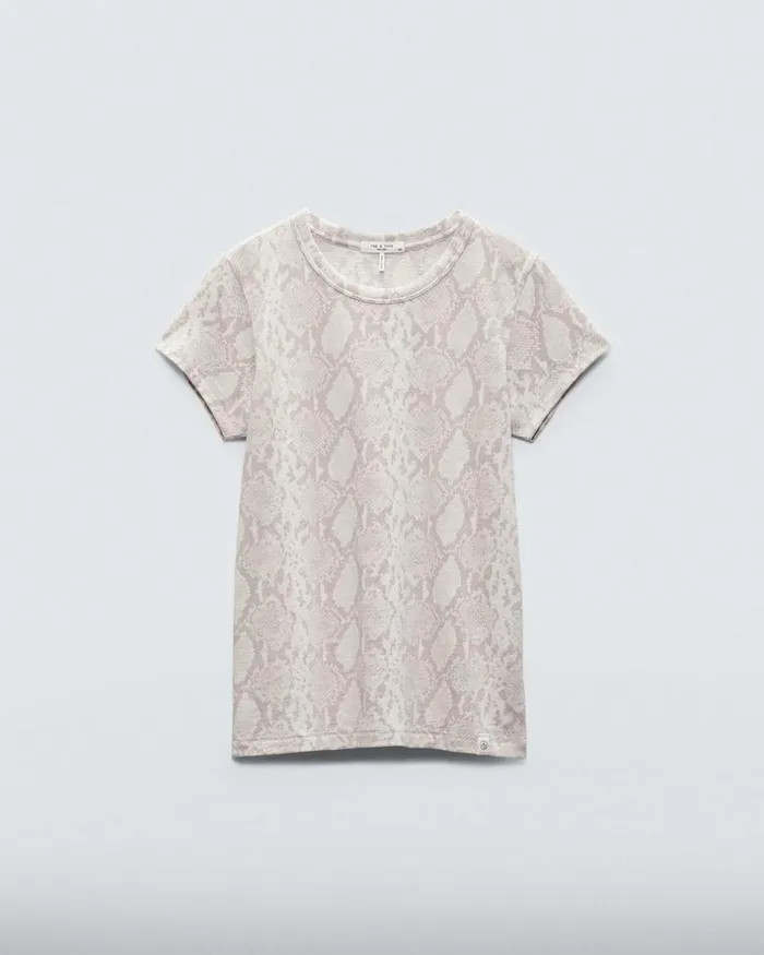 Women TShirts Rag 038 Bone Allover Snake Tee Snake Print
