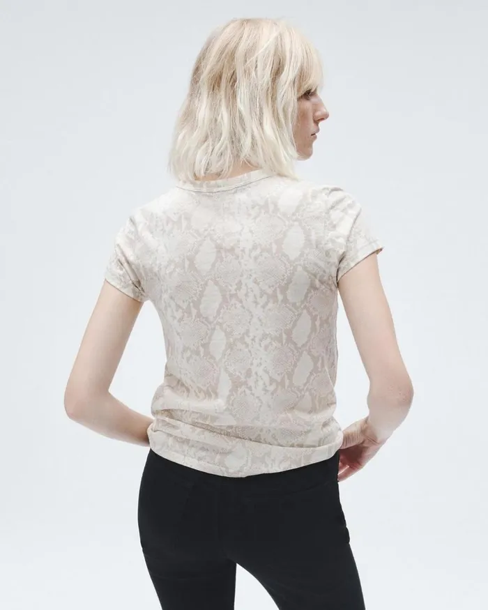 Women TShirts Rag 038 Bone Allover Snake Tee Snake Print