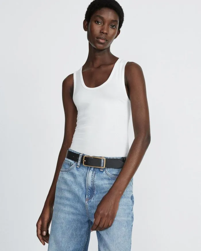 Women TShirts Rag 038 Bone Luca Tank White