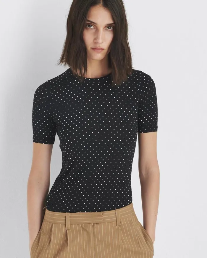 Women TShirts Rag 038 Bone Sabeen Short Sleeve Tee Polka Dot