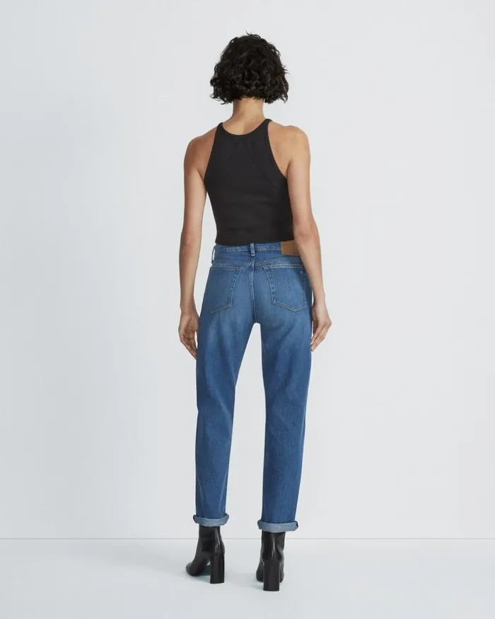 Women TShirts Rag 038 Bone The Essential Rib String Tank Black
