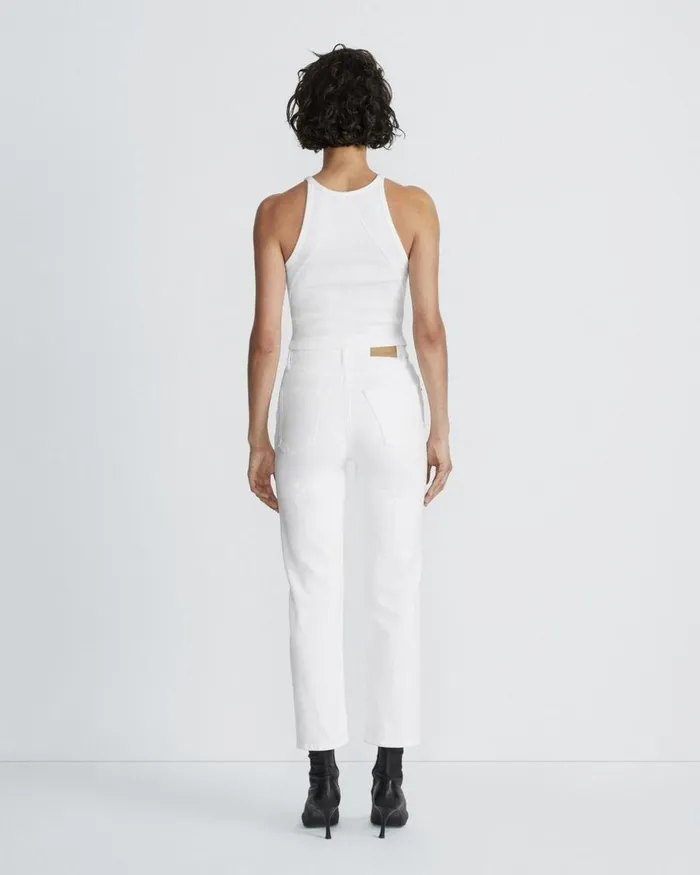Women TShirts Rag 038 Bone The Essential Rib String Tank White