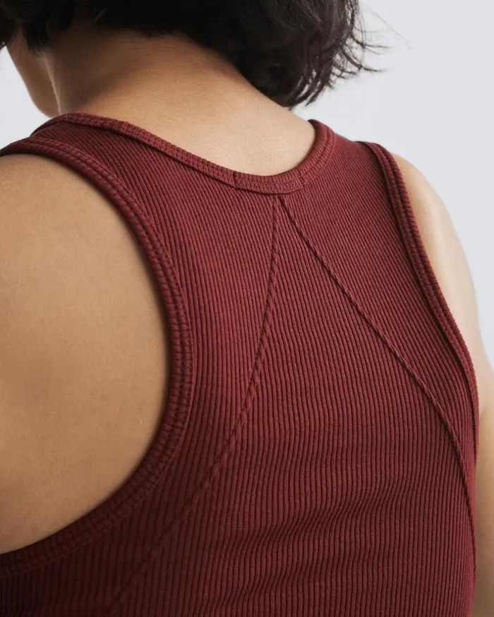 Women TShirts Rag 038 Bone The Essential Rib Tank Tawny