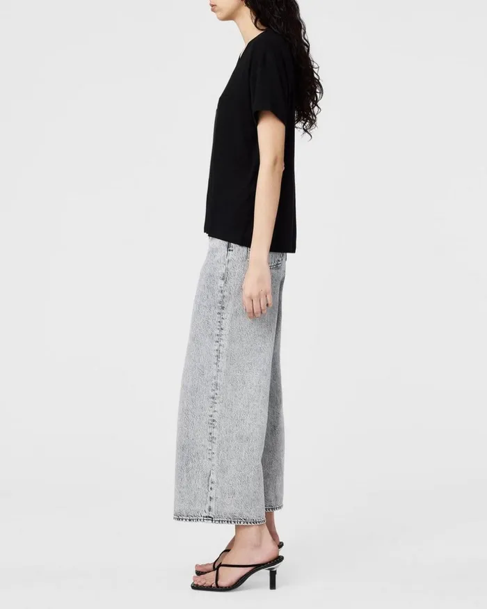 Women TShirts Rag 038 Bone The Knit V Neck Black