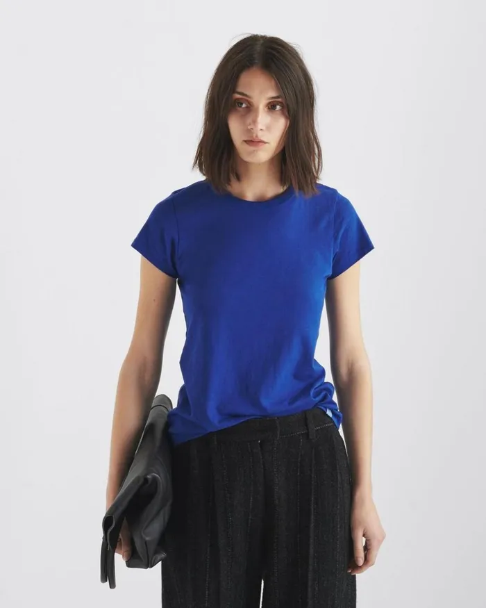 Women TShirts Rag 038 Bone The Slub Tee Mid Blue