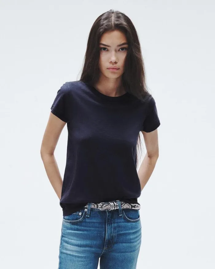 Women TShirts Rag 038 Bone The Slub Tee Salute