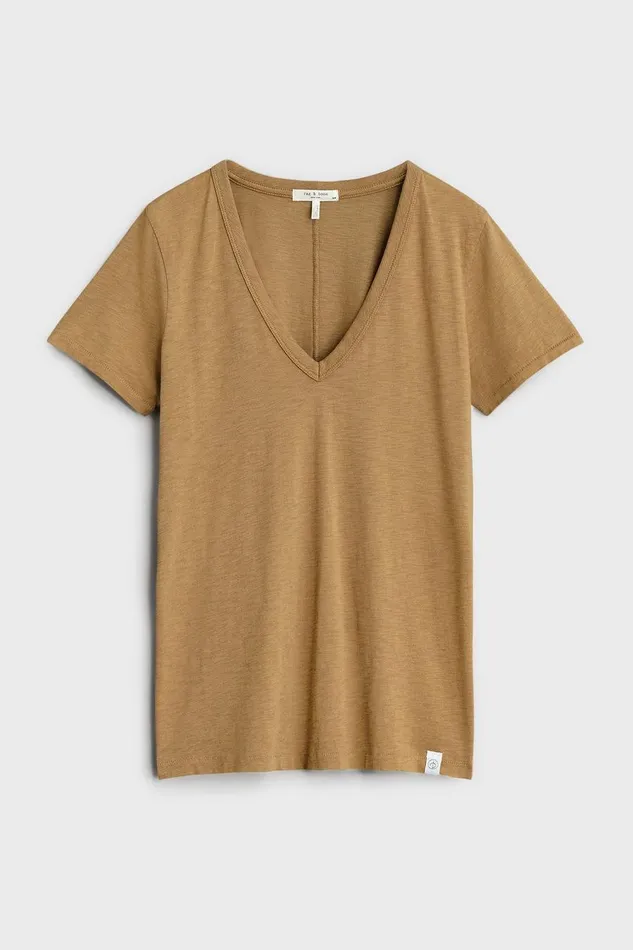 Women TShirts Rag 038 Bone The Slub Vee Khaki