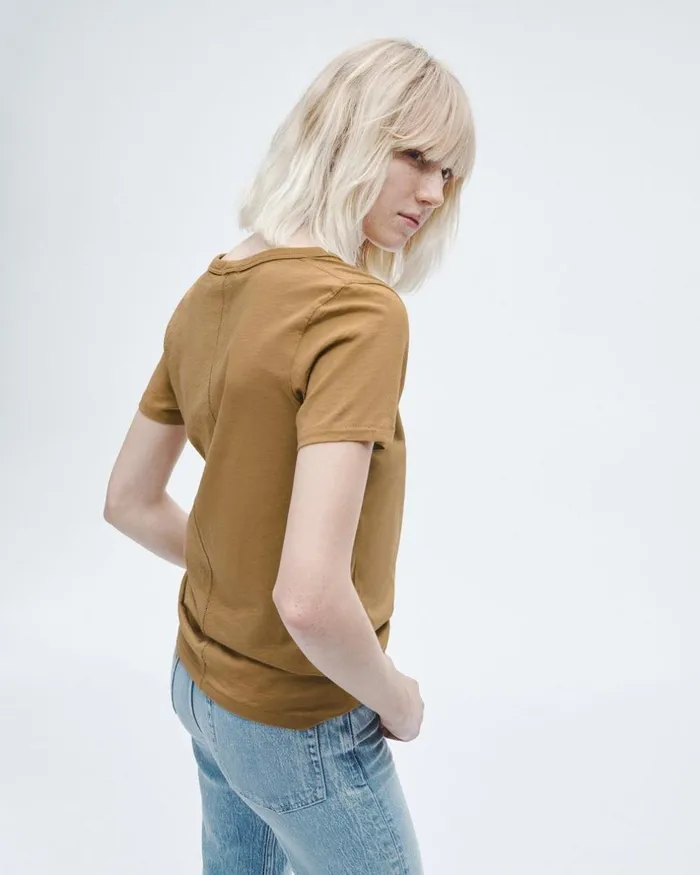 Women TShirts Rag 038 Bone The Slub Vee Khaki