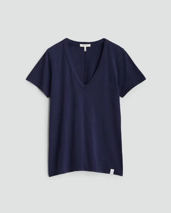 Women TShirts Rag 038 Bone The Slub Vee Salute