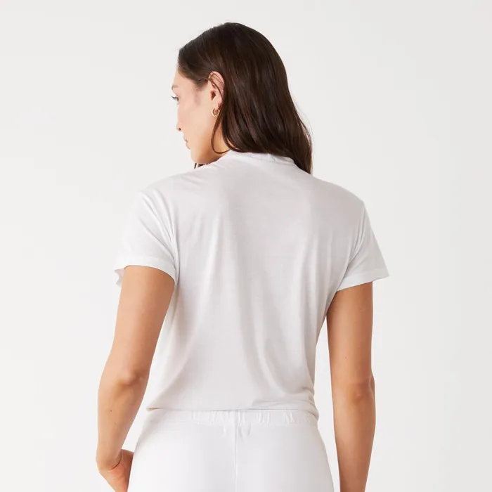 Women Tees MONROW Cotton Modal Vintage Crew White