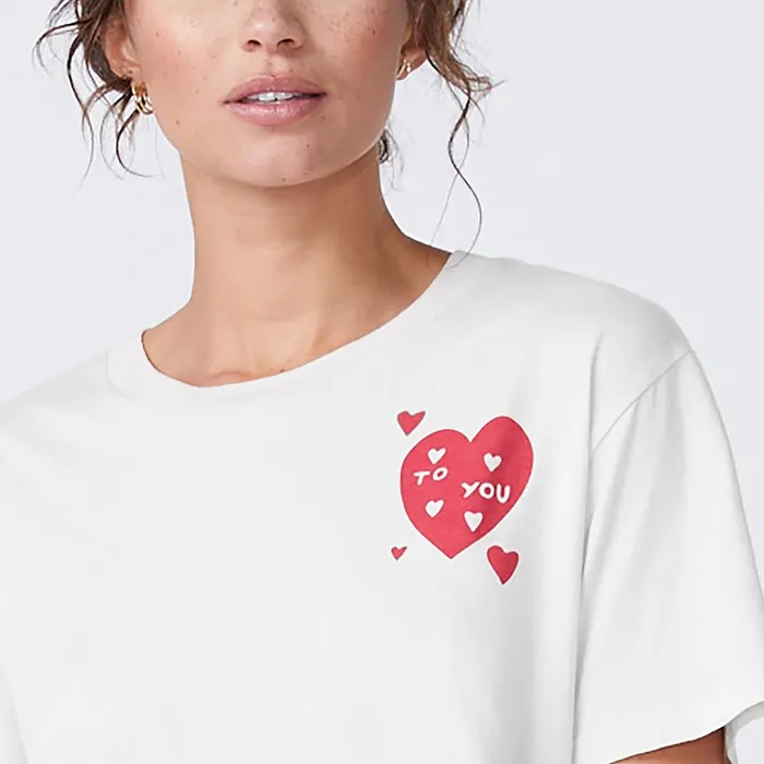 Women Tees MONROW Love Letter 50039s Tee White