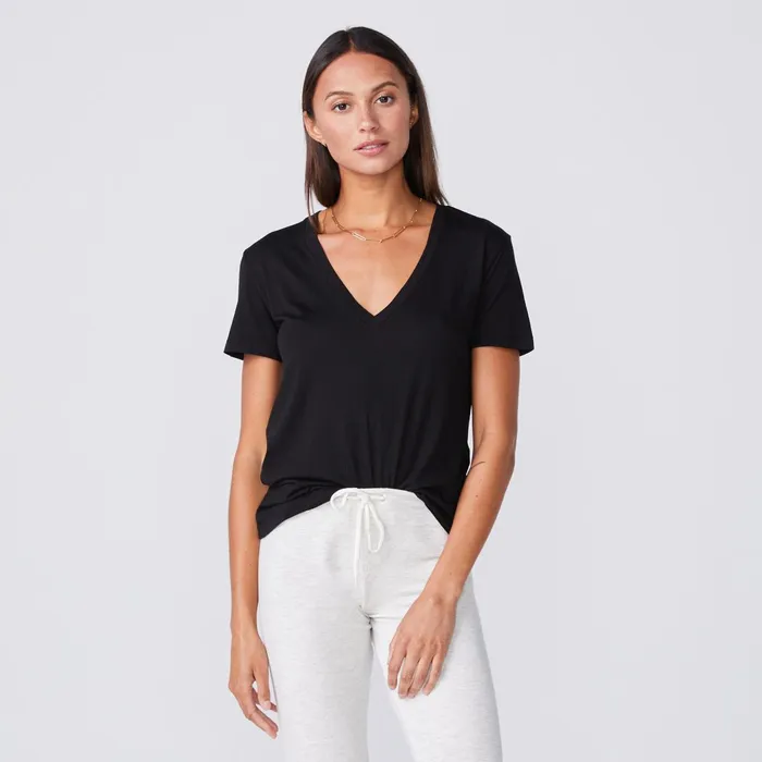 Women Tees MONROW Relaxed V Set Assorted Colors Women Tees MONROW Relaxed V Set Assorted Colors