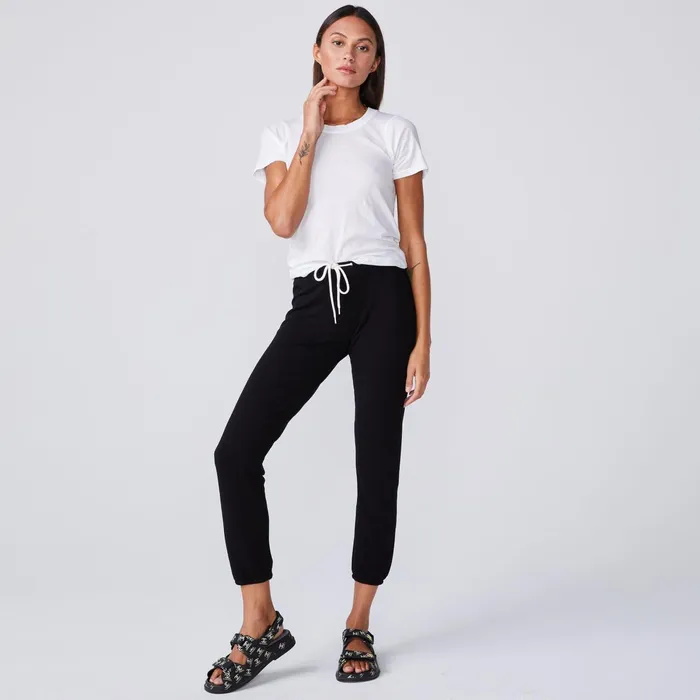 Women Tees MONROW Super Fine Jersey Fitted Crew Neck Tee White