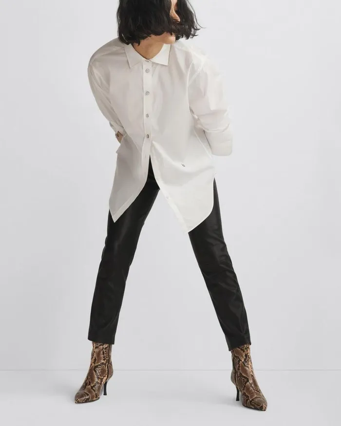 Women Tops Rag 038 Bone Diana Cotton Poplin Shirt White