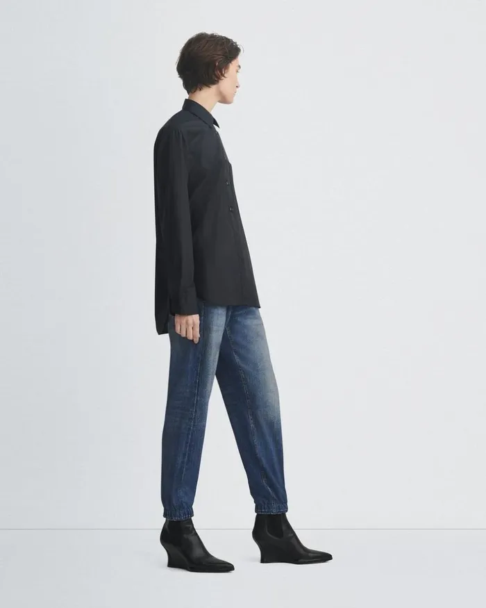 Women Tops Rag 038 Bone Maxine Cotton Poplin Shirt Black