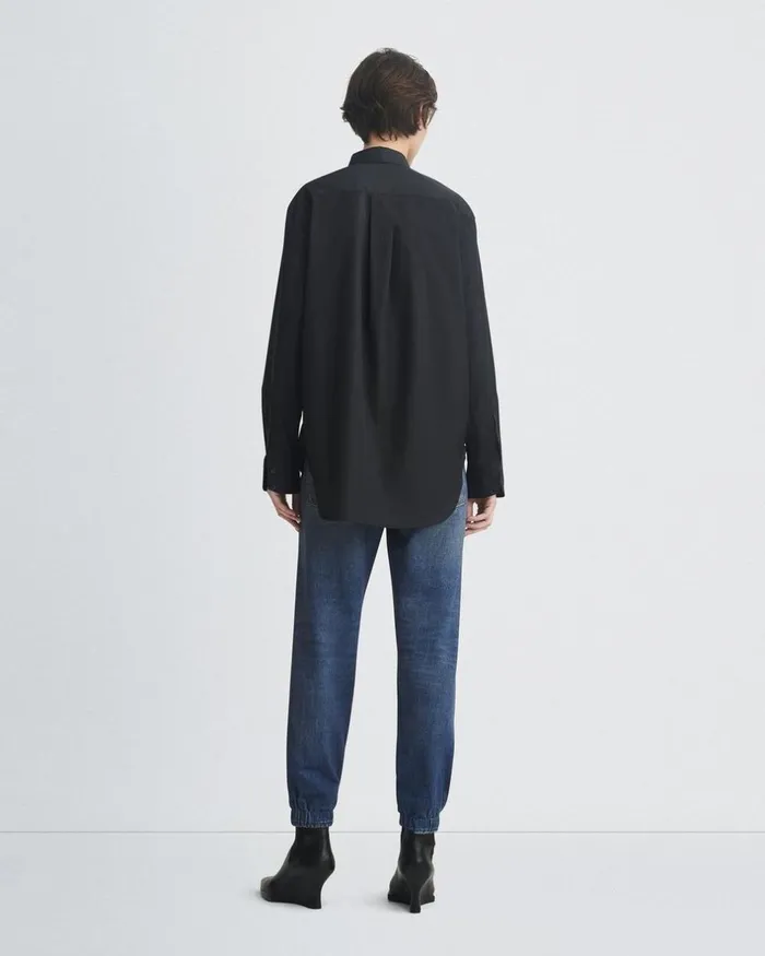 Women Tops Rag 038 Bone Maxine Cotton Poplin Shirt Black