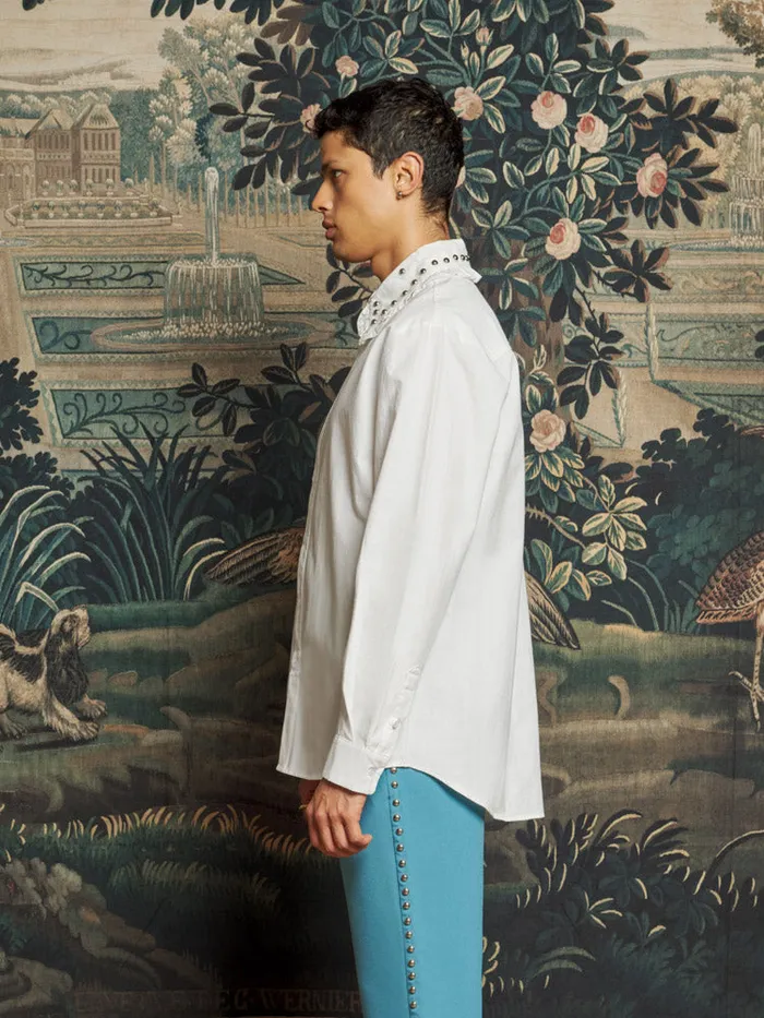 Women Travis Studded Shirt Pearled White Sister Jane Tops