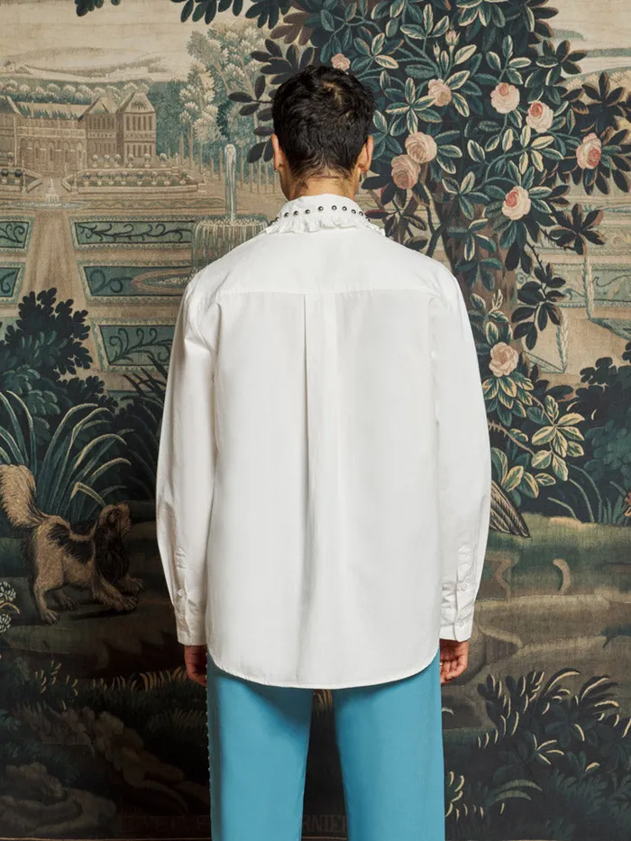 Women Travis Studded Shirt Pearled White Sister Jane Tops