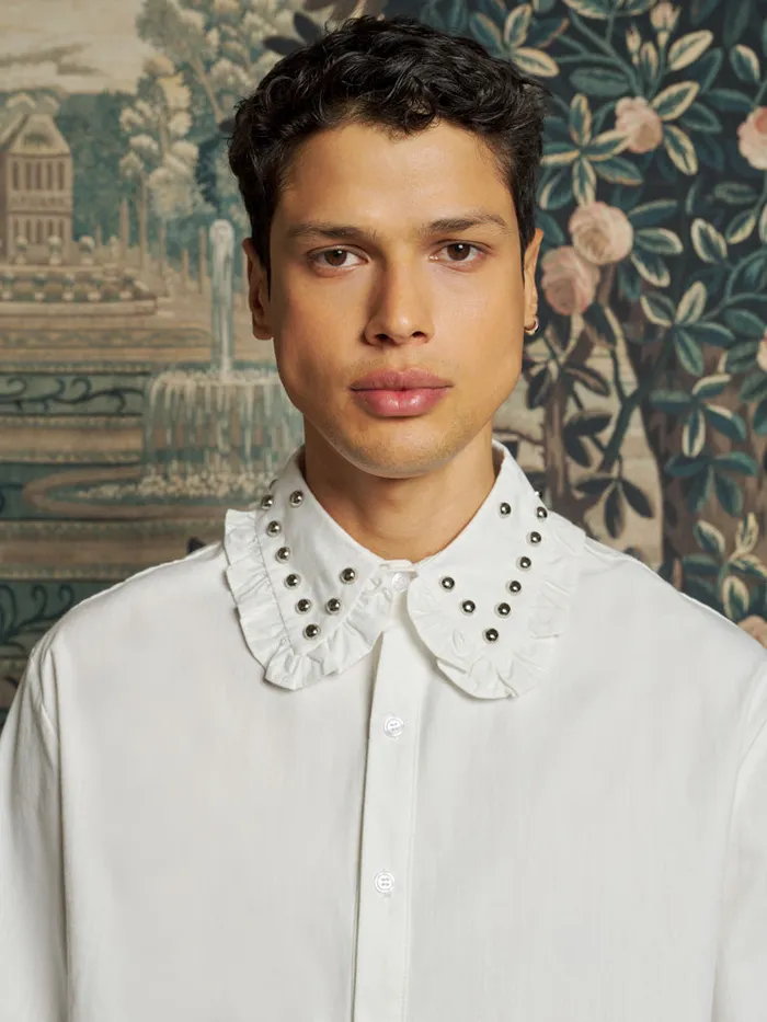 Women Travis Studded Shirt Pearled White Sister Jane Tops