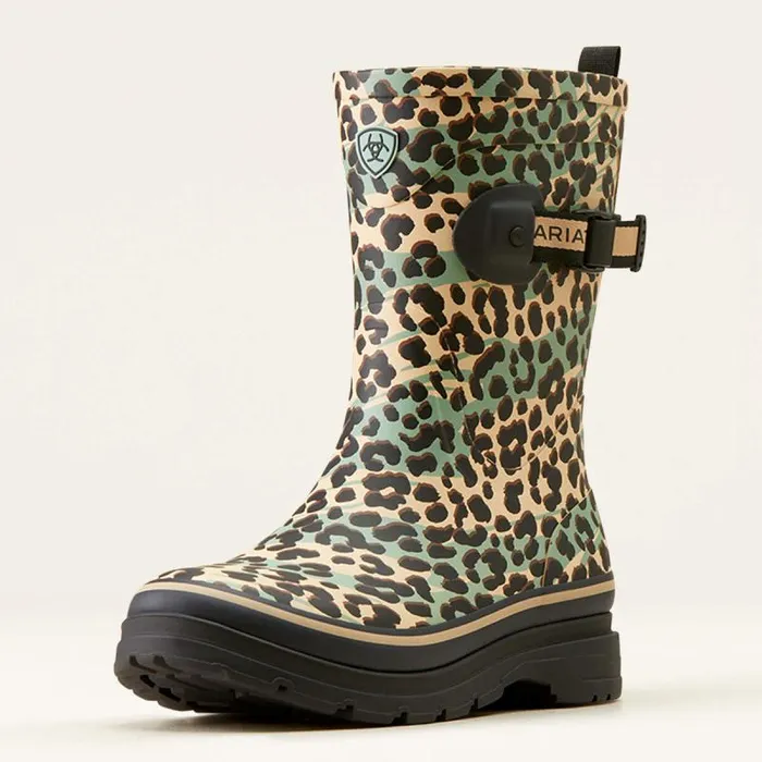 Women Waterproof Boots Ariat Kelmarsh Mid Rubber Boot Leopard Camo