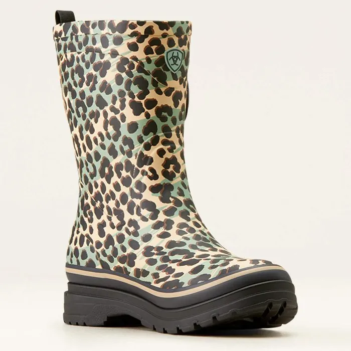 Women Waterproof Boots Ariat Kelmarsh Mid Rubber Boot Leopard Camo