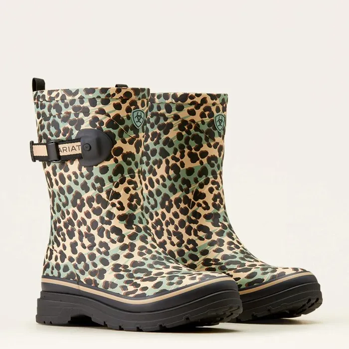 Women Waterproof Boots Ariat Kelmarsh Mid Rubber Boot Leopard Camo