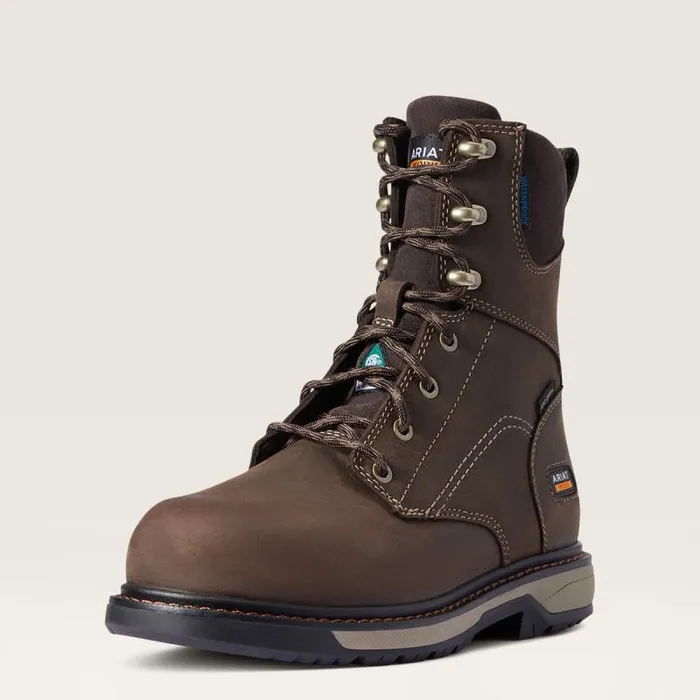Women Waterproof Boots Ariat Riveter 8034 CSA Glacier Grip Waterproof 400g Composite Toe Work Boot Dark Brown
