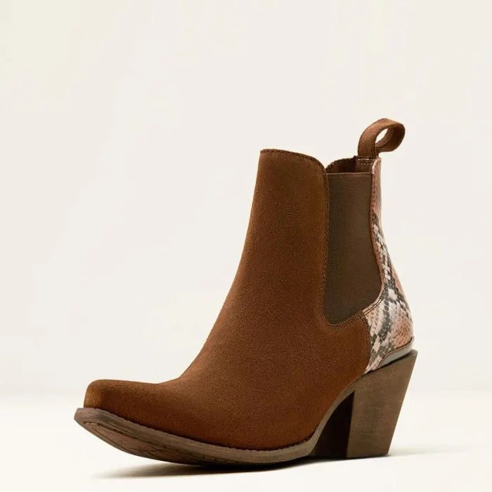 Women Western Boots Ariat Bradley Western Boot Coffee Suededesert Snake Print