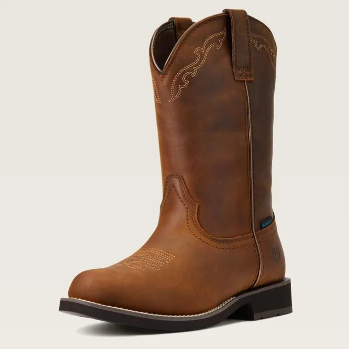 Women Western Boots Ariat Delilah Round Toe Waterproof Western Boot Distressed Brown Women Western Boots Ariat Delilah Round Toe Waterproof Western Boot Distressed Brown