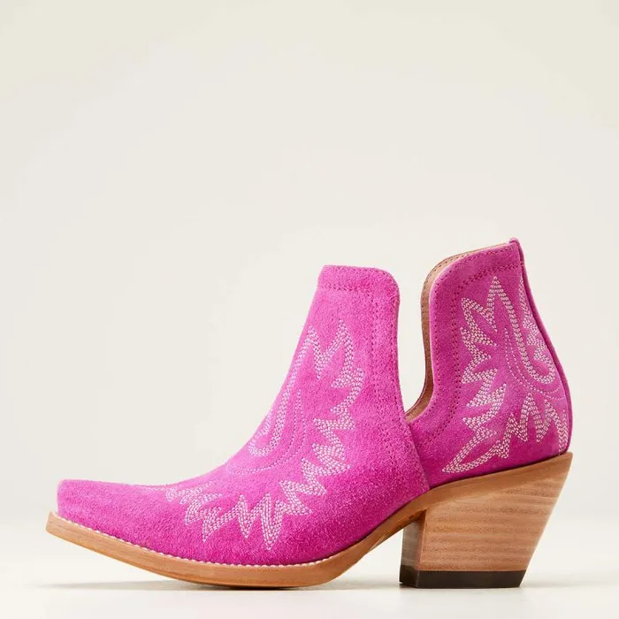 Women Western Boots Ariat Dixon Bootie Haute Pink Suede Women Western Boots Ariat Dixon Bootie Haute Pink Suede