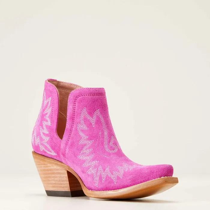 Women Western Boots Ariat Dixon Bootie Haute Pink Suede Women Western Boots Ariat Dixon Bootie Haute Pink Suede