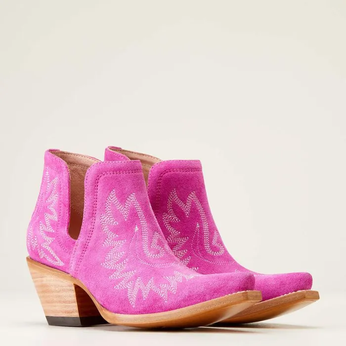 Women Western Boots Ariat Dixon Bootie Haute Pink Suede Women Western Boots Ariat Dixon Bootie Haute Pink Suede